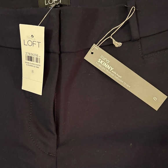 LOFT Dark Blue Curvy Skinny Ankle Length Pants - NWT - Picture 2 of 5